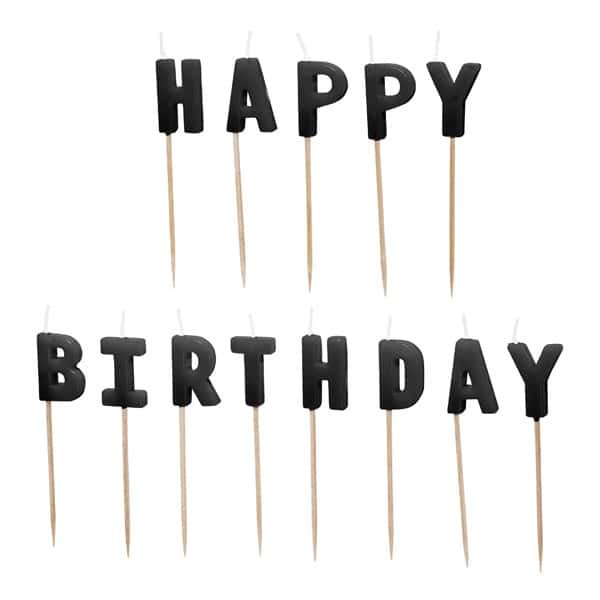 Crne svjećice Happy birthday