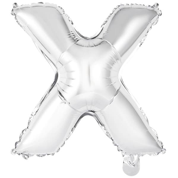 Srebrni balon slovo X 1