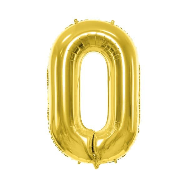 Svijetlozlatni balon broj 0 1